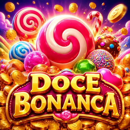 Doces e frutas coloridas caindo na grade do Sweet Bonanza